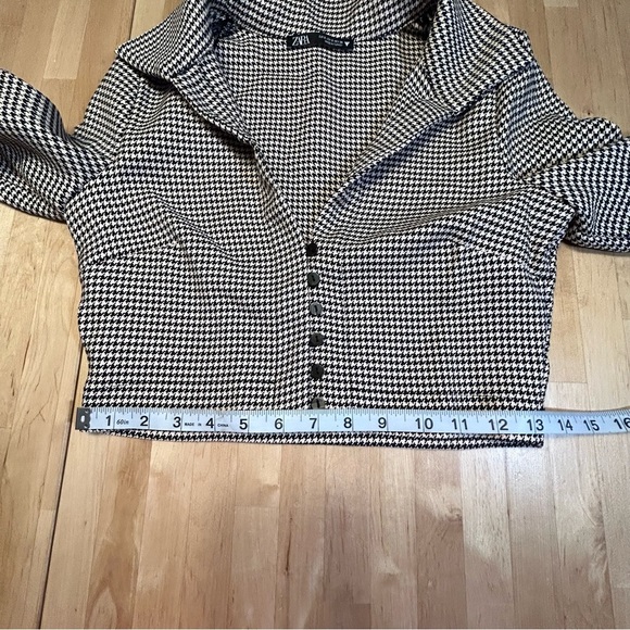 Zara Houndstooth Cropped Blazer - Picture 7 of 8